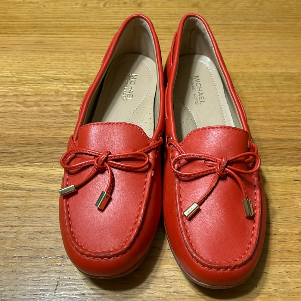 Michael Kors Red Leather Loafers 7m